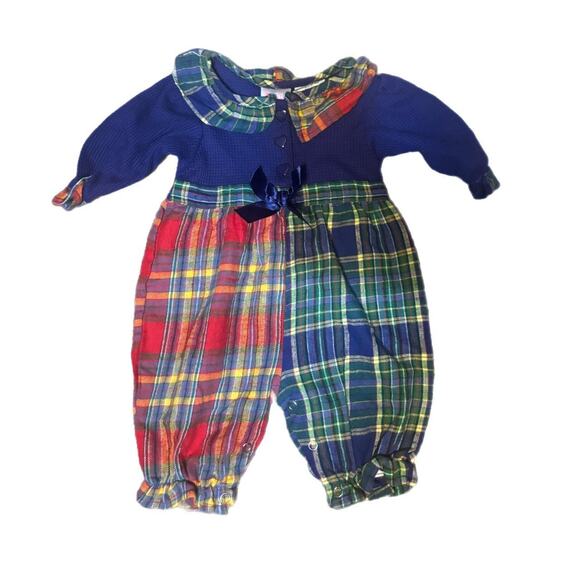 Adorable vintage 80s plaid romper - Picture 1 of 5